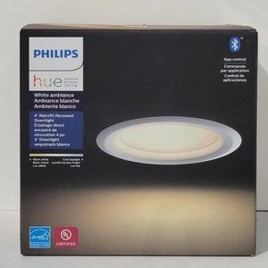 Philips Hue White Ambiance Recessed Downlight 4" Bluetooth Smart Light"